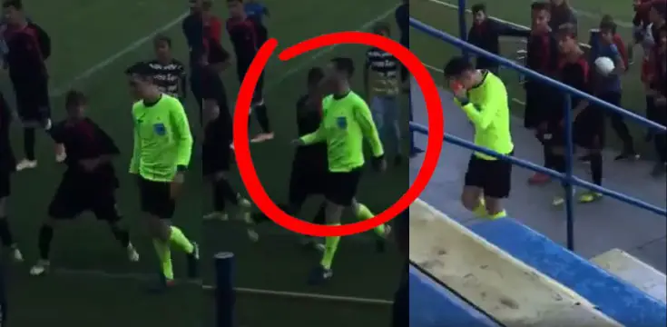 15 ročný futbalista napadol rozhodcu video