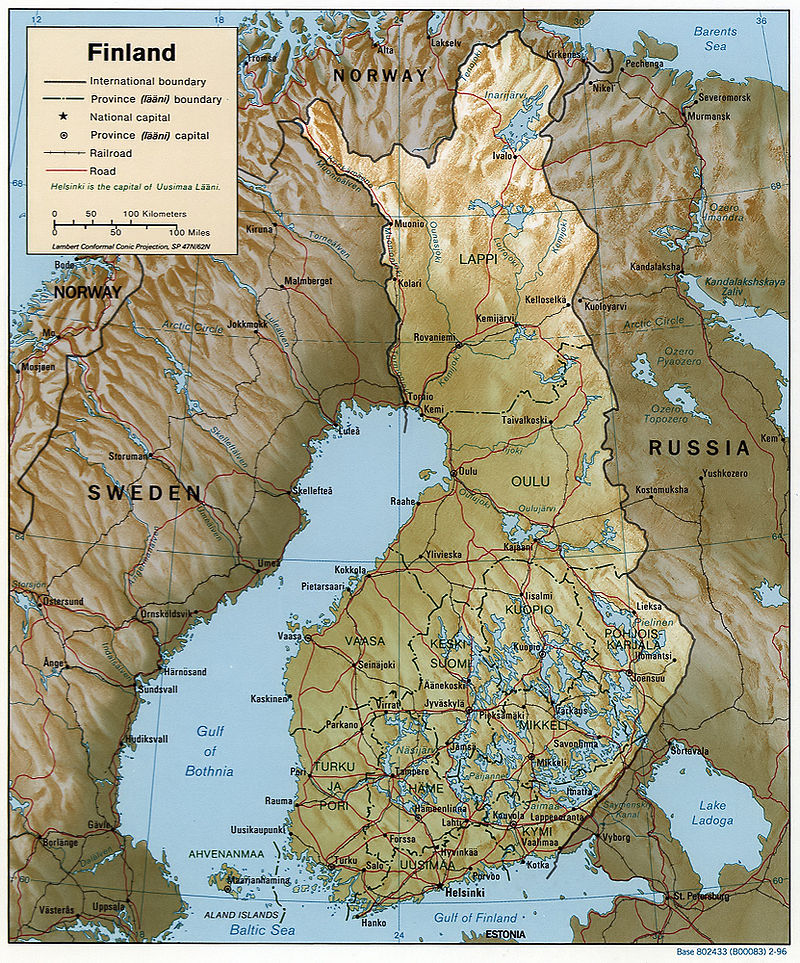 Mapa Fínska